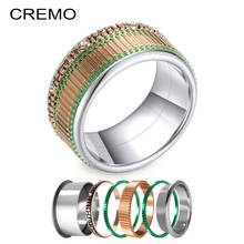 Cremo Titanium Spinning Rings For Men Women Statement Stainless Steel Ring Band Gold Rotating Femme Bijoux Gift For Girls 2024 - buy cheap