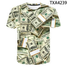 S-7XL Oversized T shirt Men Women Money T-shirt Gothic 3d 100 USD Dollar Print Funny Tee Shirt Unisex Street Hip Hop Summer Tops 2024 - buy cheap