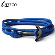 CUTEECO Men Anchor Bracelet Fashion Jewelry Navy Style Lsland To Survive Nylon Rope Nylon Rope Metal Sports Hook Holiday Gift 2024 - buy cheap