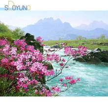 SDOYUNO 60X75cm Oil Painting By Numbers Creek DIY Paint By Numbers On Canvas Secenery Frameless Hand Painting Home Decor 2024 - buy cheap