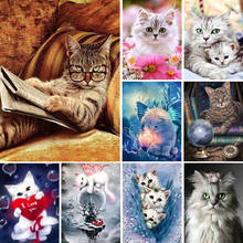5D DIY Diamond Painting Full Square Cat Cross Stitch Kits Embroidery Mosaic Animal Art Picture of Rhinestones Home Decor Gift 2024 - buy cheap