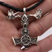 Nordic Viking Pirate Odin Triangle Knot Logo Trinity Thor Hammer Rune Pendant Amulet Necklace 2024 - buy cheap