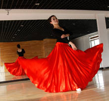 Женский костюм для танца живота, длинная юбка красного цвета, танцевальный костюм с юбкой-качели, танцевальный костюм в цыганском стиле 2024 - купить недорого