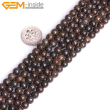 Natural Bronzite Stone round Chakras brown Beads for Jewelry making strand 15' Semi precious bracelet necklace making 2024 - buy cheap