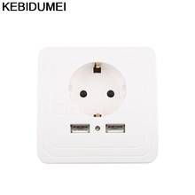 Wall Socket With LED Indicator Dual USB Port 5V 2A Wall Charger Adapter Power EU Plug for Mobile Phone Outlet Panel 2024 - buy cheap