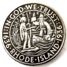 US 1936 Rhode IslandCommemorative Half Dollar Silver Plated Copy Coin 2024 - buy cheap