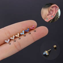 1PC 20G Colorful CZ Cartilage Stud Earring for Women Stainless Steel Heart Conch Tragus Stud Helix Ear Piercing Jewelry Gift 2024 - buy cheap