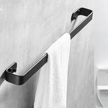 Towel Rack Single Layer Wall-Mounted Towel Balcony Black Finish Aluminum Wall-Mounted Modern Bathroom Accessories Storage Device 2024 - купить недорого