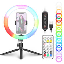 Neewer-Anillo de luz RGB de 10 pulgadas para Selfie, luz de escritorio con Control remoto, para maquillaje, retransmisión en vivo, YouTube, grabación de vídeo 2024 - compra barato