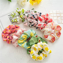 Women Print Avocado Elastic Hair Bands Girls Hair Tie Rope Rings Scrunchies Ponytail Hair Holder Accessories Hairbans Strawberry 2024 - buy cheap