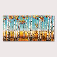 Mintura Wall Picture for Living Room Oil Paintings Hand Painted Acrylic Canvas Desert Birch Forests Knife Painting Art No Framed 2024 - buy cheap