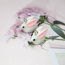 10 pçs adorável simulado animal coelho resina encantos kawaii novo bonito pingentes apto chaveiro earings para fazer jóias c172 2024 - compre barato
