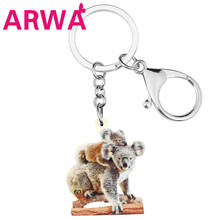 ARWA Acrylic Brown Australian Koala Keychains Printing Lovely Animal Keyring Jewelry For Women Kids Teens Gift Party Decoration 2024 - buy cheap