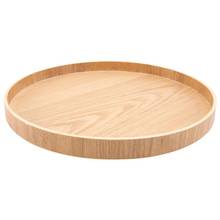 Round Wooden Tea Tray Serving Table Plate Snacks Food Storage Dishes Drink Platter for Hotel Home Serving Tray 2024 - buy cheap