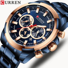 CURREN New Top Fashion Casual Stainless Steel Watches Men Quartz Wristwatch Chronograph Bussiness Watch Luminous Clock Male 2024 - buy cheap