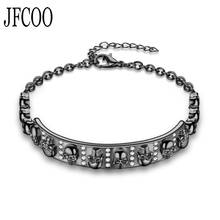 Skull Black Crystal Zircon Bracelet For Women Skeleton Charm Fashion Jewelry Gift  Dropshipping 2024 - buy cheap