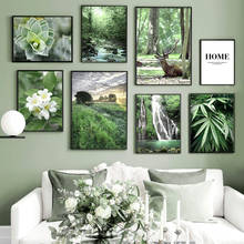 Forest Landscape Canvas Poster Spring Decor Wall Art Green Plant Paintings for Interior Frameless Home Room Decoration 2024 - buy cheap