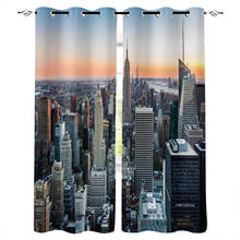 City Sunset Building Landscape Window Treatments Curtains Valance Window Blinds Bedroom Curtains Kids Room Decor 2024 - buy cheap