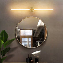 Новый золотой современный светодиодное освещение зеркала в ванной туалетный столик в спальню зеркальная лампа вход зеркало для Холла освещение 360 градусов Moving головной свет 2024 - купить недорого