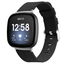 Correia de fitbit, pulseira de tecido respirável para fitbit sense/versa 3, pulseira ajustável para esporte masculino e feminino 2024 - compre barato