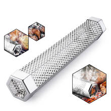 Tubo de malla perforada de acero inoxidable para barbacoa, dispositivo de filtro hexagonal para fumar en frío y caliente, 30cm 2024 - compra barato