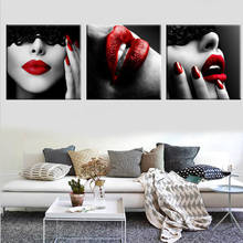 Lienzo de belleza de labios rojos, pintura decorativa moderna, póster, álbum de fotos, decoración del hogar, arte de pared, decoración de habitación 2024 - compra barato