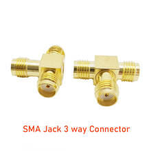 SMA типа «Мама» к двум SMA типа «мама» трехместного T RF коаксиальный соединитель SMA типа «мама» к двойной SMA женский коннектор 3-х полосная сплиттер адаптер 2024 - купить недорого