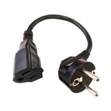 NCHTEK USA 3Pin NEMA 1-15R Receptacle to 90 Degree Angled Standard 2Pin Europe CEE/7 Plug Adapter SF Cable/Free Shipping/1PCS 2024 - buy cheap