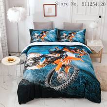 Motorcycle Bedding Set 2/3 Piece Boys Girls Quilt Cover Single Double Queen King Size Motor Racing Bed Linen Set Pillowcase 2024 - buy cheap