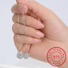 925 Sterling Silver 8mm and 10mm Double Ball Shiny CZ Zirconia Crystal Lucky Ball Pendant Necklace For Women Gift collares 2024 - buy cheap