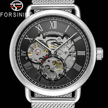 FORSINING Men Wristwatch Military Sport Male Clock Top Brand Luxury Stainless Steel Skeleton Man Hand Wind Mechanical Watch 8168 2024 - buy cheap