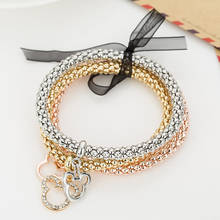 Toucheart pulseira e bracelete, 3 peças de pulseiras personalizadas de urso de cristal & pulseiras, encantadores para mulheres, pulseira para fazer amizade 2024 - compre barato