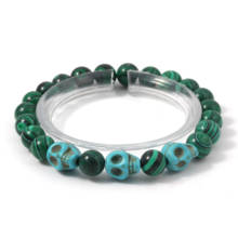 100-Unique 1 Pcs Malachite Stone Round Beads Connect 3 Colors Skeleton Bracelets Hyperbole Style Jewelry 2024 - buy cheap