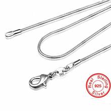Handmade Long 16-24inch 100% Authentic Solid 925 Sterling Silver Chokers Necklaces 2mm Snake Chains Necklace for Women men Gift 2024 - buy cheap