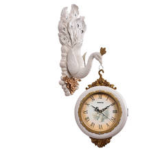 24,5 CM/20 pulgadas Europea Pavo Real Ultra-silencioso boda Retro casa decoración Pavo Real rico pared Vintage relojes escritorio Decoración 2024 - compra barato