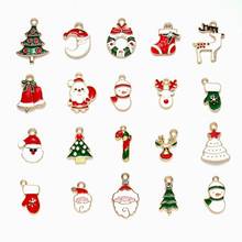 20 Uds. De dijes navideños mixtos, colgantes de esmalte para el árbol de Navidad, decoración para pulsera, pendientes, collar, accesorios de joyería DIY 2024 - compra barato