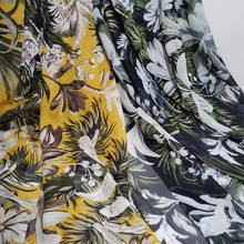 Hawaii estilo feriado vestido chiffon impresso 75d tecido macio respirável diy tecido qualificado 2024 - compre barato