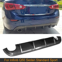 Diffuse Spoiler for Infiniti Q50 Sedan 4 Door Standard Sport 2013 - 2017 Carbon Fiber Car Rear Lip Diffuser Tain Bumper Boot lip 2024 - buy cheap