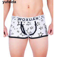 Cueca masculina boxers cueca baixa ascensão algodão boxer shorts troncos respirável cueca gay masculino calcinha pênis bolsa 2024 - compre barato