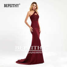 BEPEITHY Mermaid Burgundy Long Bridesmaid Dresses 2021 Sexy One Shoulder Vestido De Fiesta De Noche Wedding Party Gown For Women 2024 - buy cheap