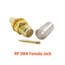 1 pces rp sma fêmea jack rf coaxial conector de fio de solda rp sma jack friso rg58 rg142 rg400 lmr 195 adaptador de cabo conector sma 2024 - compre barato