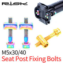 RISK-Tubo de asiento de bicicleta de montaña y carretera, tornillos de fijación con arandela de aleación de titanio, M5x30/40, 2 unids/caja, BMX 2024 - compra barato