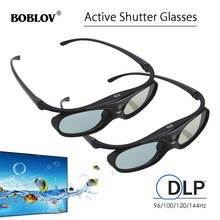 2pcs BOBLOV Active Shutter 3D Glasses DLP-Link USB Blue Compatible BenQ W1070 W700 Dell Projector 3D Glasses for Projector DLP 2024 - buy cheap