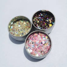 Rainbow Colorful Nail Art GLITTER Round And Hexagon Mix Nails Art Glitter Powder Sequins Nail Accesoires Decorations GLITTER 2024 - buy cheap