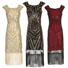 Sequined with Tassels Bodycon Vintage 1920s Gatsby Dresses Sexy Robe Handmade Beading Flapper Party Dress 2024 - buy cheap