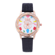 Kobiet zegarka новый роскошный бренд медведь женские часы розовое золото повседневные кварцевые часы Кристалл кожаный ремешок наручные часы reloj mujer 2024 - купить недорого