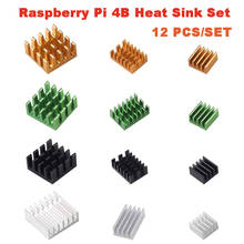 Kit cooler para raspberry pi 4b, com dissipador de calor, de alumínio, cobre, para raspberry pi 4 (dourado) 2024 - compre barato