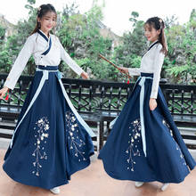 Vestido de Hanfu de ciruela para mujer, traje tradicional chino de 4 colores, hada fresca, danza folclórica, actuación en escenario, traje antiguo de la Dynasty Tang 2024 - compra barato