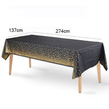 Tablecloth Decoration Supplies Bronzing Black Dots Disposable Birthday Wedding Golden Rose Gold Silver Banquet Tablecloth 2024 - buy cheap