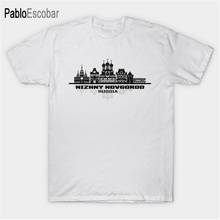 Camiseta de algodón para hombre, camisa de marca de verano, Nizhny, Novgorod, Rusia, Skyline, a la moda, talla europea 2024 - compra barato